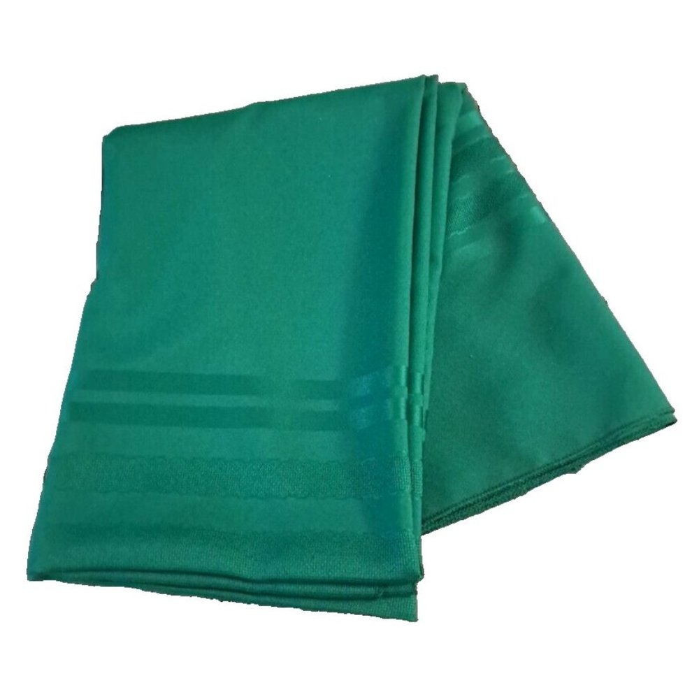 Vintage Tablecloth Textured Stripe Green Rectangle Christmas Holiday Retro 83x60